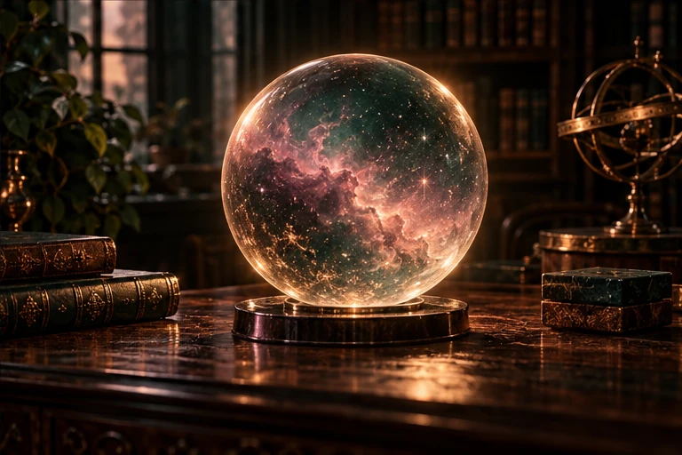 A softly glowing orb in a quiet contemplative room